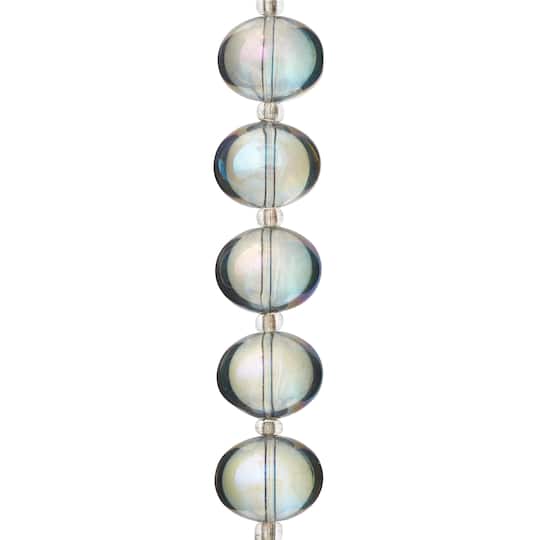 Aqua Luster Glass Medium Oval Beads, 15mm by Bead Landing&#x2122;